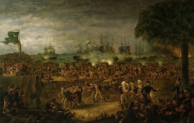 he Battle of Fort Moultrie by artist John Blake 
